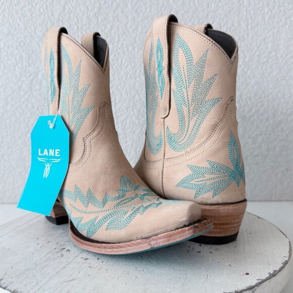 Lane Boots Shoes - Lane LEXINGTON Womens Cowboy Bootie Sz 6 Sand and Stream Western Cowgirl Boots